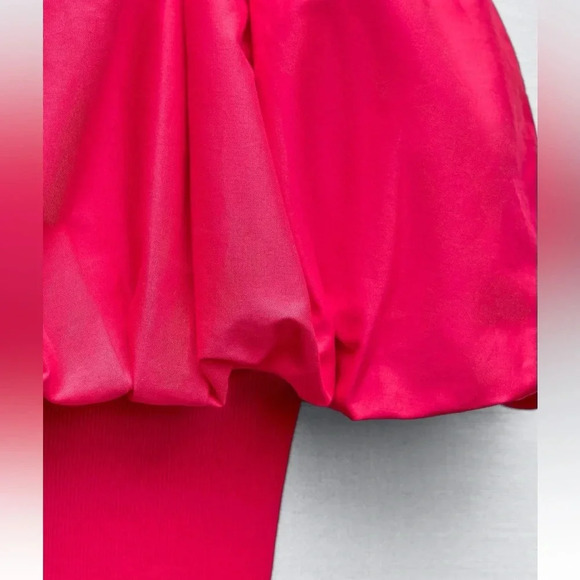 ZARA RASPBERRY OFF SHOULDER PINK MINI DRESS - Picture 9 of 10